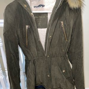 Dark green Nautica water resistant women’s coat size small
